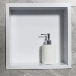 Niche De Salle De Bains|Bernstein Niche murale de douche, étagère encastrable douche acier inox - 30x30x10cm - BS303010 Blanc