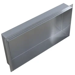 Niche De Salle De Bains|Bernstein Niche murale de douche, étagère encastrable douche acier inox, sans rebord - 60x30x10cm - BS603010 Acier brossé
