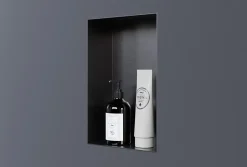 Niche De Salle De Bains|Bernstein Niche murale de douche, étagère encastrable douche acier inox sans cadre - 30x20x10cm - NT203010X Gun métal