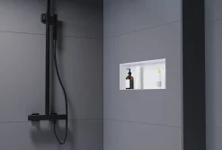 Niche De Salle De Bains|Bernstein Niche murale de douche, étagère encastrable douche acier inox sans cadre - 20x60x10cm - NT206010X Blanc