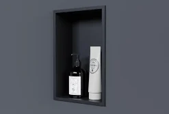 Bernstein Niche murale de douche, étagère encastrable douche acier inox - 30x20x10cm - NT203010X Noir