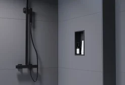 Bernstein Niche murale de douche, étagère encastrable douche acier inox - 30x20x10cm - NT203010X Noir