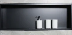 Bernstein Niche murale de douche, étagère encastrable douche acier inox - 90x30x10cm - BS903010 Noir