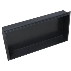 Niche De Salle De Bains|Bernstein Niche murale de douche, étagère encastrable douche acier inox, sans rebord - 60x30x10cm - BS603010 Noir