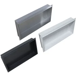 Niche De Salle De Bains|Bernstein Niche murale de douche, étagère encastrable douche acier inox, sans rebord - 60x30x10cm - BS603010 Noir
