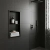 Sanitaire Niche murale de douche, étagère encastrable douche acier Noir Mat - 60x30cm