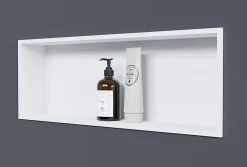 Niche De Salle De Bains|Bernstein Niche murale de douche, étagère encastrable douche acier inox - 20x60x10cm - NT206010X Blanc