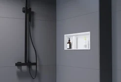 Niche De Salle De Bains|Bernstein Niche murale de douche, étagère encastrable douche acier inox - 20x60x10cm - NT206010X Blanc