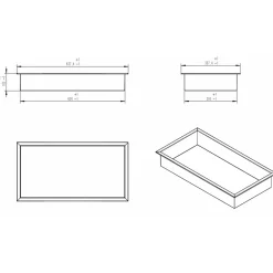 Sanitaire Niche murale de douche, étagère encastrable douche acier Inox Brossé - 30x60cm