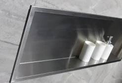 Bernstein Niche murale de douche, étagère encastrable douche acier inox - 90x30x10cm - BS903010 Acier brossé