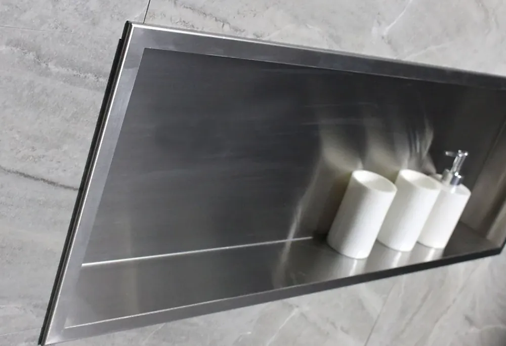 Bernstein Niche murale de douche, étagère encastrable douche acier inox - 90x30x10cm - BS903010 Acier brossé