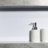 Bernstein Niche murale de douche, étagère encastrable douche acier inox, sans rebord - 60x30x10cm - BS603010 Blanc
