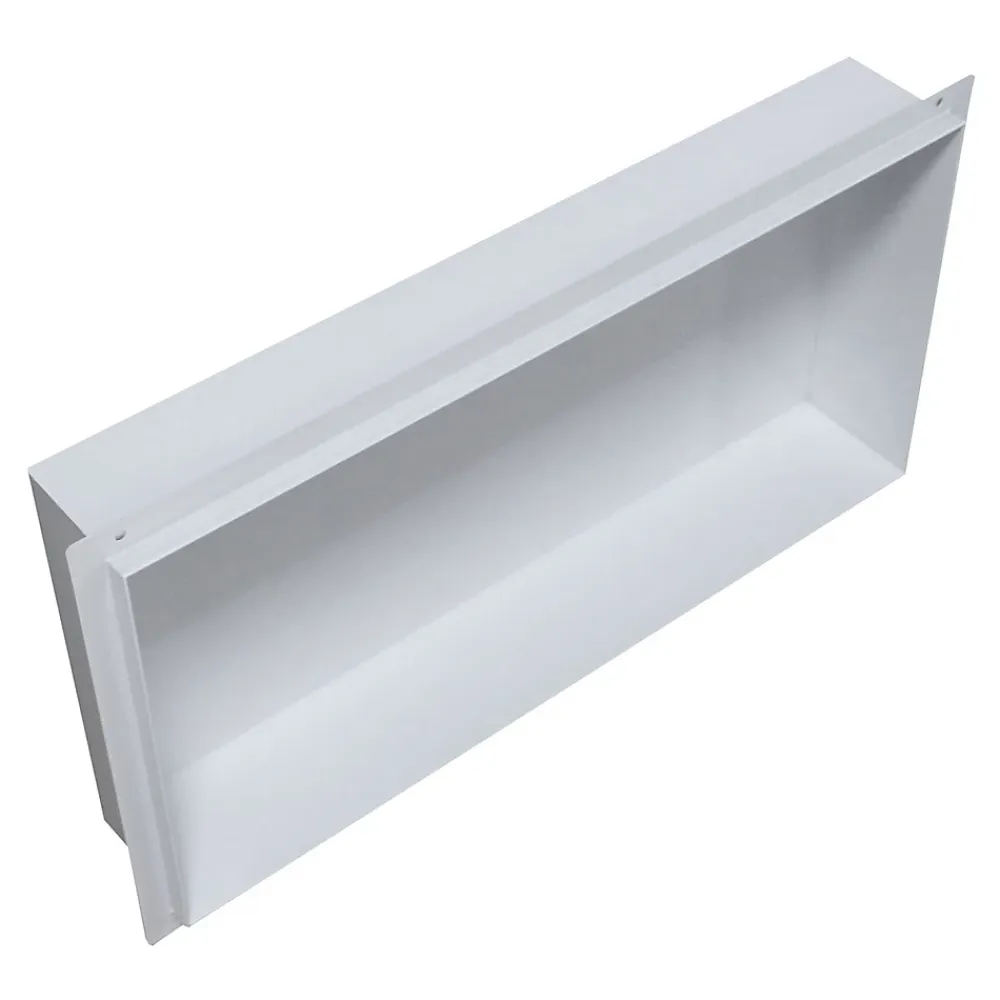 Bernstein Niche murale de douche, étagère encastrable douche acier inox, sans rebord - 60x30x10cm - BS603010 Blanc