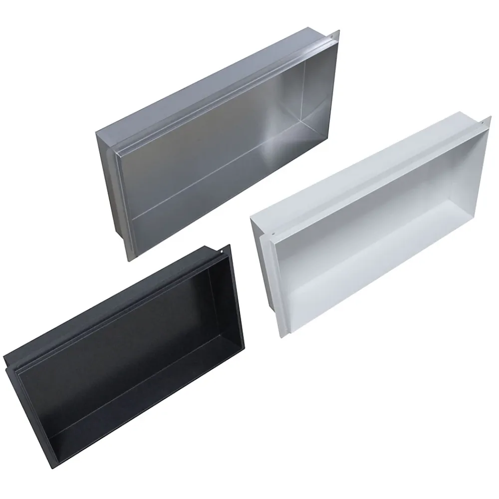 Bernstein Niche murale de douche, étagère encastrable douche acier inox, sans rebord - 60x30x10cm - BS603010 Blanc
