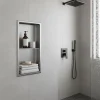 Niche De Salle De Bains|Sanitaire Niche murale de douche, étagère encastrable douche acier Inox Brossé - 60x30cm