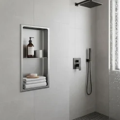 Niche De Salle De Bains|Sanitaire Niche murale de douche, étagère encastrable douche acier Inox Brossé - 60x30cm