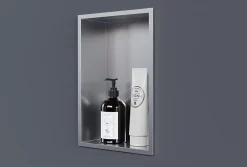 Bernstein Niche murale de douche, étagère encastrable douche acier inox - 30x20x10cm - NT203010X Acier brossé