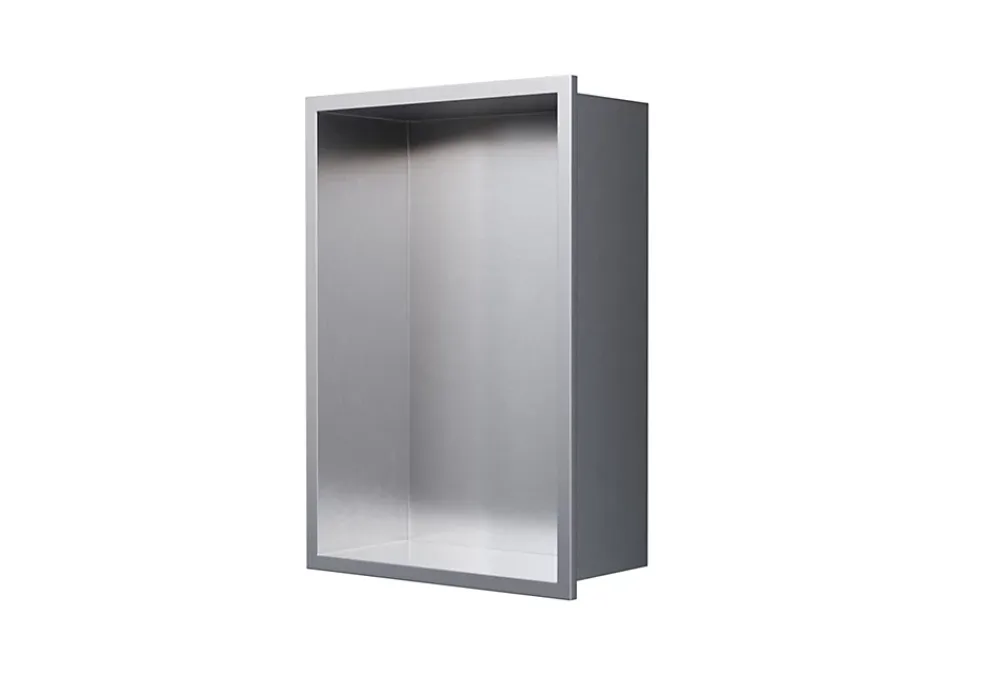 Bernstein Niche murale de douche, étagère encastrable douche acier inox - 30x20x10cm - NT203010X Acier brossé