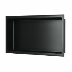 Sanitaire Niche murale de douche, étagère encastrable douche acier Noir Mat - 30x60cm