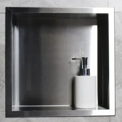 Niche De Salle De Bains|Bernstein Niche murale de douche, étagère encastrable douche acier inox - 30x30x10cm - BS303010 Acier brossé