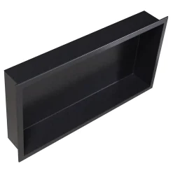 Niche De Salle De Bains|Bernstein Niche murale de douche, étagère encastrable douche acier inox - 60x30x10cm - BS603010 Noir