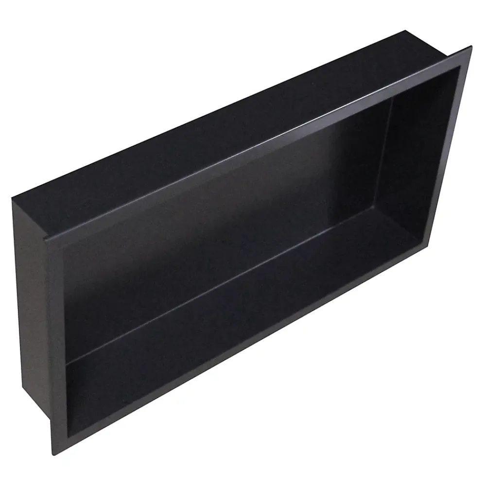 Niche De Salle De Bains|Bernstein Niche murale de douche, étagère encastrable douche acier inox - 60x30x10cm - BS603010 Noir