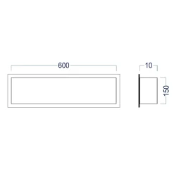 Bernstein Niche murale de douche, étagère encastrable douche acier inox - 15x60x10cm - BS156010 Blanc