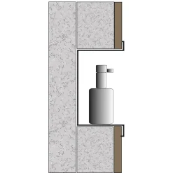 Bernstein Niche murale de douche, étagère encastrable douche acier inox - 15x60x10cm - BS156010 Blanc