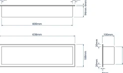 Bernstein Niche murale de douche, étagère encastrable douche acier inox - 15x60x10cm - BS156010 Blanc