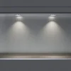 Niche De Salle De Bains|Bernstein Niche murale douche acier inox + 2 Spots LED, étagère douche encastrable - 20x60x10cm (HxLxP) - Acier brossé, 2x Spot Chrome