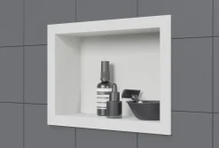 Niche De Salle De Bains|Bernstein Niche murale douche acier inoxydable, étagère rangement douche salle de bain encastrable BS203010 - 20x30x10cm - Blanc