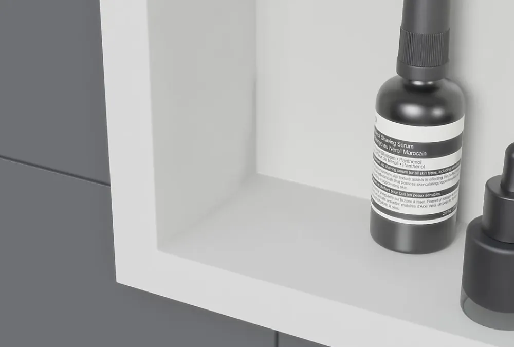 Niche De Salle De Bains|Bernstein Niche murale douche acier inoxydable, étagère rangement douche salle de bain encastrable BS203010 - 20x30x10cm - Blanc