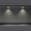 Bernstein Niche murale douche acier inox + 2 Spots LED, étagère douche encastrable - 30x60x10cm (HxLxP) - Gun métal, 2x Spot noir mat