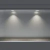 Niche De Salle De Bains|Bernstein Niche murale douche acier inox + 2 Spots LED, étagère douche encastrable - 20x60x10cm (HxLxP) - Acier brossé, 2x Spot Blanc mat