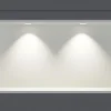 Niche De Salle De Bains|Bernstein Niche murale douche acier inox + 2 Spots LED, étagère douche encastrable - 30x60x10cm (HxLxP) - Blanc, 2x Spot Chrome