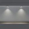 Bernstein Niche murale douche acier inox + 2 Spots LED, étagère douche encastré NT306010X, 30x60x10cm (HxLxP), Acier brossé, 2 Spot noir mat