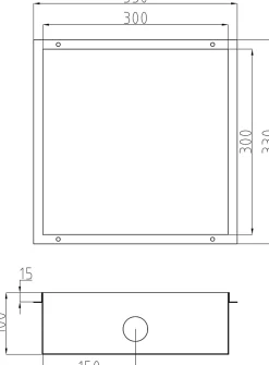 Bernstein Niche murale douche acier inox + Spot LED, étagère douche encastrable NT303010X, 30x30x10cm (HxLxP), Gun métal, 1x Spot Blanc mat