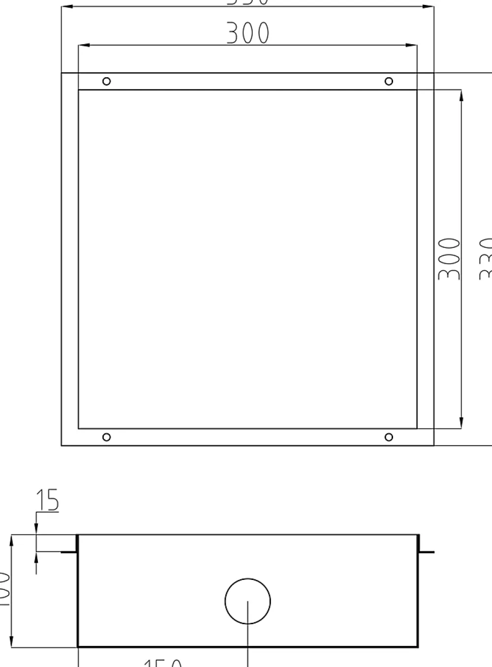 Bernstein Niche murale douche acier inox + Spot LED, étagère douche encastrable NT303010X, 30x30x10cm (HxLxP), Gun métal, 1x Spot Blanc mat