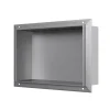 Bernstein Niche murale douche acier inoxydable, étagère rangement douche salle de bain encastré BS203010, 20x30x10cm, Acier brossé