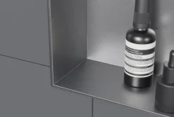 Bernstein Niche murale douche acier inoxydable, étagère rangement douche salle de bain encastré BS203010, 20x30x10cm, Acier brossé