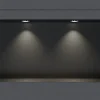 Bernstein Niche murale douche acier inox + 2 Spots LED, étagère douche encastrable NT306010X - 30x60x10cm (HxLxP) - Noir, 2x Spot Chrome