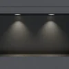 Niche De Salle De Bains|Bernstein Niche murale douche acier inox + Spot LED, étagère douche encastrable NT206010X - 20x60x10cm (HxLxP) - Noir, 2x Spot Blanc mat