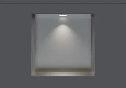 Niche De Salle De Bains|Bernstein Niche murale douche acier inox + Spot LED, étagère douche encastrable NT303010X, 30x30x10cm (HxLxP), Acier brossé, 1x Spot Chrome