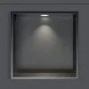 Niche De Salle De Bains|Bernstein Niche murale douche acier inox + Spot LED, étagère douche encastrable - 30x30x10cm (HxLxP) - Gun métal, 1x Spot Blanc mat