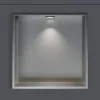 Niche De Salle De Bains|Bernstein Niche murale douche acier inox + Spot LED, étagère douche encastrable - 20x30x10cm (HxLxP) - Acier brossé, 1x Spot noir mat