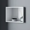 Bernstein Niche Murale Douche Blanche Fonte minérale étagère Rangement Douche Salle de Bain encastrable BA2513, H.25xP.13xL.90cm, Blanc mat