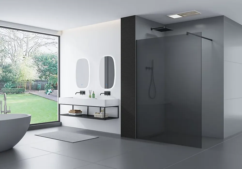 Niche De Salle De Bains|Bernstein Niche Murale Douche Blanche Fonte minérale étagère Rangement Douche Salle de Bain encastrable BA2520, H.25xP.20xL.90cm, Blanc mat