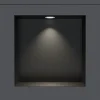 Niche De Salle De Bains|Bernstein Niche murale douche étanche en acier inox avec Spot LED, étagère douche encastrable - 20x30x10cm (HxLxP) - Noir, 1x Spot Blanc mat
