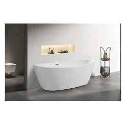Oceanic Baignoire ilot Rosa - L.177 x I.83 x H.58 cm - En acrylique - Bonde poussoir - Blanc