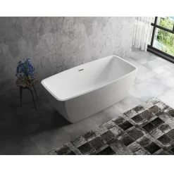 Baignoire Îlot|Oceanic Baignoire ilot Stella - L.160 x I.75 x H.60 cm - En acrylique - Bonde a clapet - Blanc